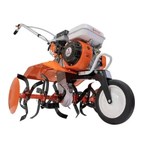 Motosapă RURIS DAC 7000 ACC4, 7 CP, roți cauciuc 4.00-8, include model RURIS 7000K și accesorii ACC4: rariță, plug, adaptor, dispozitiv scos cartofi, roți metalice 400 fără manicot, cultivator, remorcă Ruris 450S pe stoc la RURIS Brasov