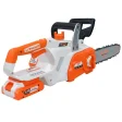 Electroferăstrău pe acumulator / drujbă / fierăstrău electric cu lanț pe acumulator Ruris 2524e, 20 V, lamă 25 cm, lanț 3/8 Power Alfa UP, conține: acumulator + încărcător