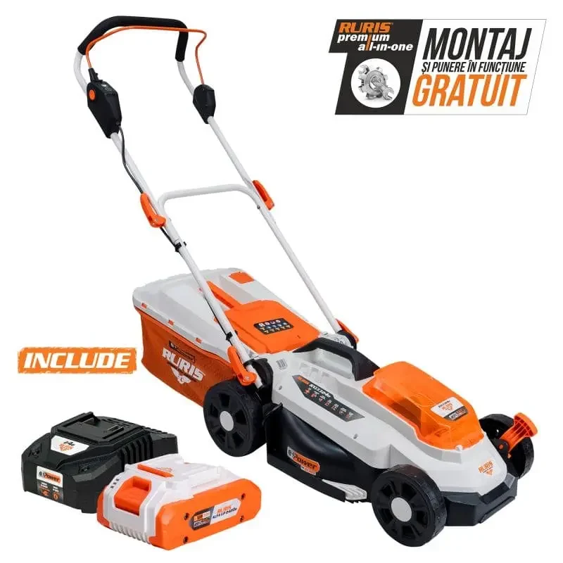 masina-de-tuns-gazon-iarba-cu-acumulator-RURIS-RXI3324e-Power-Alfa-UP-12 Mașină de tuns gazon pe acumulator RURIS RXI3324E Power Alfa UP – cu acumulator și încărcător incluse