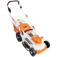 Mașină de tuns gazon/iarbă pe acumulator RURIS RXI 4344E Power Alfa UP, 2 x 20 V, lățime tăiere 43 cm, înălțime tăiere 25 – 75 mm, funcție de mulcire, sac colector 50 L, include: încărcător + 2 acumulatori 20 V 4.0 Ah