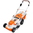 Mașină de tuns gazon/iarbă pe acumulator RURIS RXI 4344E Power Alfa UP, 2 x 20 V, lățime tăiere 43 cm, înălțime tăiere 25 – 75 mm, funcție de mulcire, sac colector 50 L, include: încărcător + 2 acumulatori 20 V 4.0 Ah