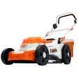 Mașină de tuns gazon/iarbă pe acumulator RURIS RXI 4344E Power Alfa UP, 2 x 20 V, lățime tăiere 43 cm, înălțime tăiere 25 – 75 mm, funcție de mulcire, sac colector 50 L, include: încărcător + 2 acumulatori 20 V 4.0 Ah