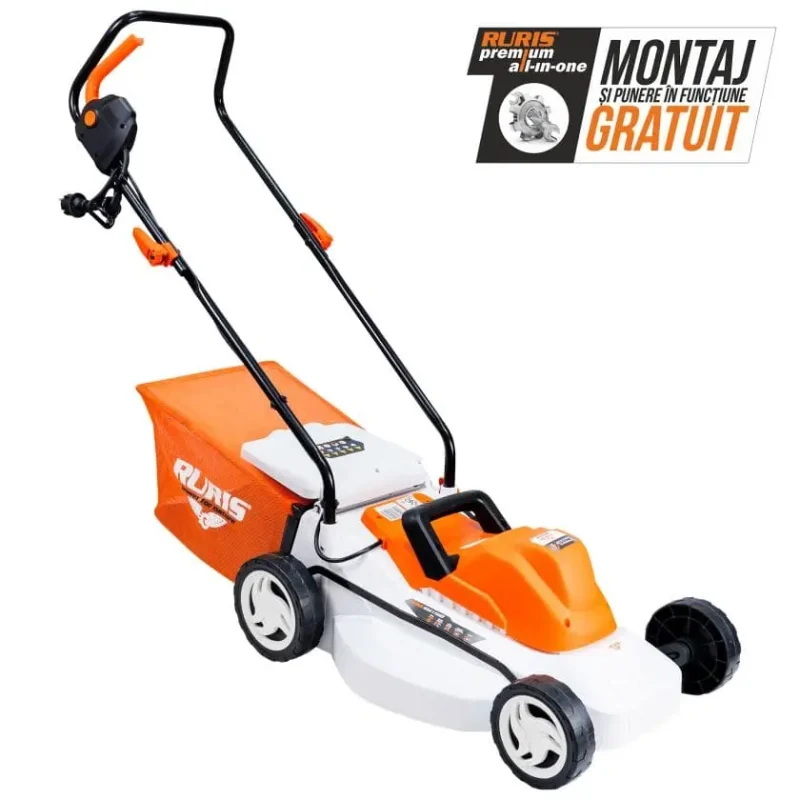 masina-de-tuns-gazon-iarba-electrica-RURIS-RXE1500-1500-W-1 Mașină de tuns gazon electrică RURIS RXE1500, 1500 W, 37 cm lățime tăiere, 3 trepte, sac colector 35 L
