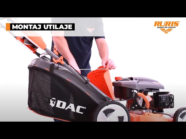 masina-de-tuns-gazon-iarba-pe-benzina-RURIS-Dac-150XL-putere-5-CP-2 Mașină de tuns gazon/iarbă pe benzină RURIS DAC 150XL, putere 5 CP, 173 CC, 4 timpi, 52 cm lățime lucru, 5 trepte de tăiere, înălțime tăiere 25–65 mm, sac colector 55 L, mulcire, autocurăţare