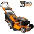 Mașină de tuns gazon/iarbă pe benzină RURIS DAC 150XL, putere 5 CP, 173 CC, 4 timpi, 52 cm lățime lucru, 5 trepte de tăiere, înălțime tăiere 25–65 mm, sac colector 55 L, mulcire, autocurăţare