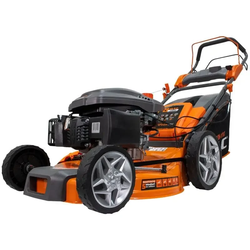 masina-de-tuns-gazon-iarba-pe-benzina-RURIS-Dac-150XL-putere-5-CP-8 Mașină de tuns gazon/iarbă pe benzină RURIS DAC 150XL, putere 5 CP, 173 CC, 4 timpi, 52 cm lățime lucru, 5 trepte de tăiere, înălțime tăiere 25–65 mm, sac colector 55 L, mulcire, autocurăţare