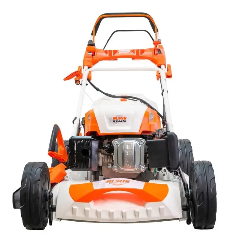 masina-de-tuns-gazon-iarba-pe-benzina-RURIS-RX441S-putere-5-7-CP-13 Mașină de tuns gazon/iarbă autopropulsată pe benzină RURIS RX441S, putere 5.7 CP, 196 CC, 4 timpi, 50.8 cm lățime lucru, 25–75 mm înălțime lucru, carcasă metal, 65 L sac colector, rezervor 1 L