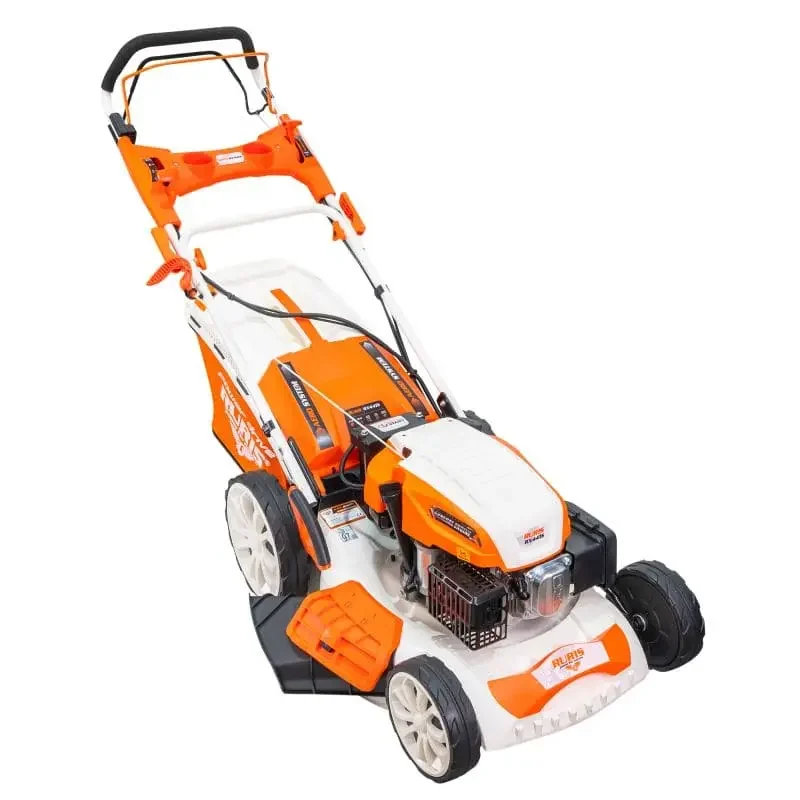masina-de-tuns-gazon-iarba-pe-benzina-RURIS-RX441S-putere-5-7-CP-14 Mașină de tuns gazon/iarbă autopropulsată pe benzină RURIS RX441S, putere 5.7 CP, 196 CC, 4 timpi, 50.8 cm lățime lucru, 25–75 mm înălțime lucru, carcasă metal, 65 L sac colector, rezervor 1 L