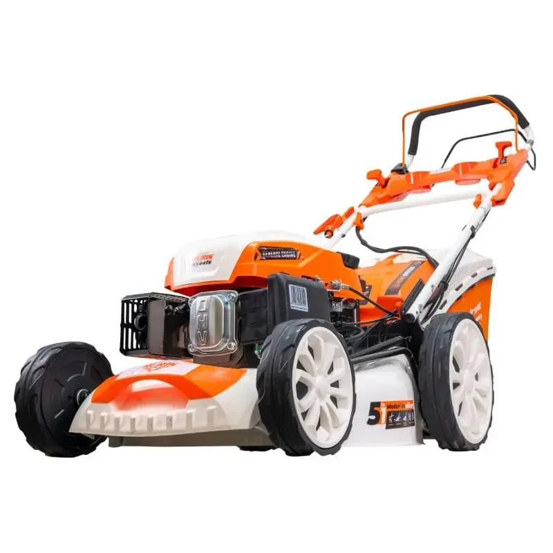 masina-de-tuns-gazon-iarba-pe-benzina-RURIS-RX441S-putere-5-7-CP-15 Mașină de tuns gazon/iarbă autopropulsată pe benzină RURIS RX441S, putere 5.7 CP, 196 CC, 4 timpi, 50.8 cm lățime lucru, 25–75 mm înălțime lucru, carcasă metal, 65 L sac colector, rezervor 1 L