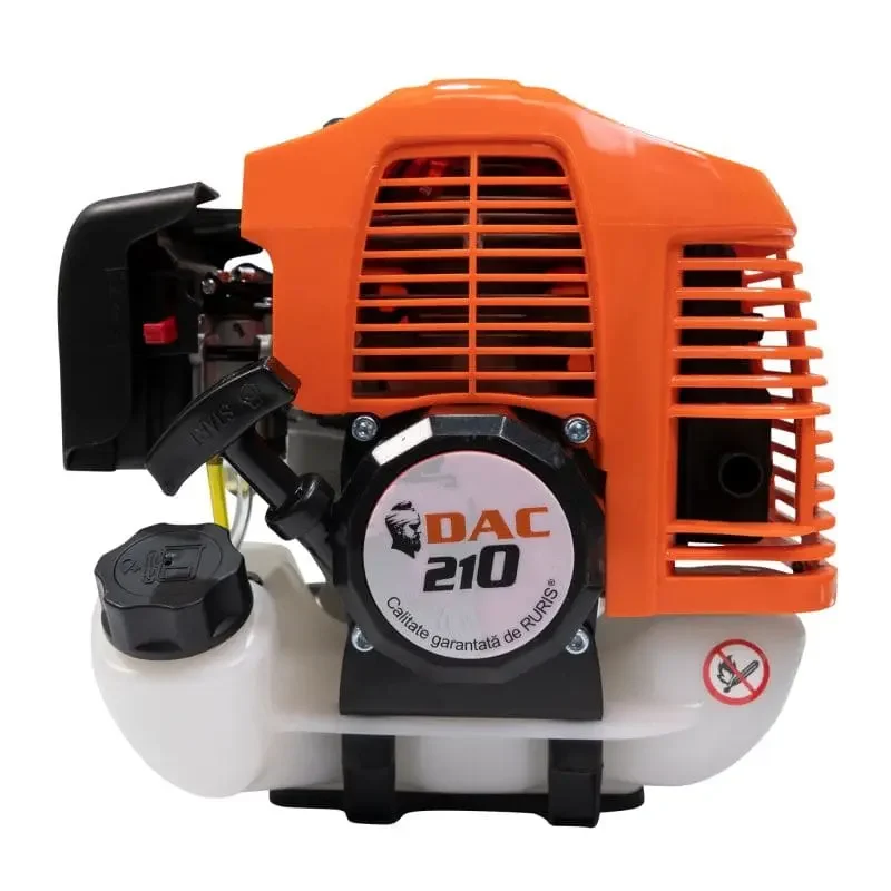 motocoasa-de-tuns-gazon-iarba-DAC-210-putere-1-7-CP-4 Motocoasă de tuns gazon/iarbă pe benzină Ruris DAC 210, putere 1.7 CP, motor TEZ, 2 timpi, diametru tăiere 20 cm, conține: bobină fir + disc 3 lame