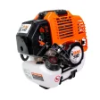 Motocoasă de tuns gazon/iarbă pe benzină Ruris DAC 510, putere 3.5 CP, 62 CC, motor TEZ, 2 timpi, diametru tăiere 21 cm, conține: bobină fir + disc 3 lame + disc 8 dinți + disc 80 dinți Vidia