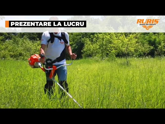 motocoasa-de-umar-RR460C-putere-3-CP-20 Motocoasă de tuns gazon/iarbă pe benzină Ruris DAC 510, putere 3.5 CP, 62 CC, motor TEZ, 2 timpi, diametru tăiere 21 cm, conține: bobină fir + disc 3 lame + disc 8 dinți + disc 80 dinți Vidia