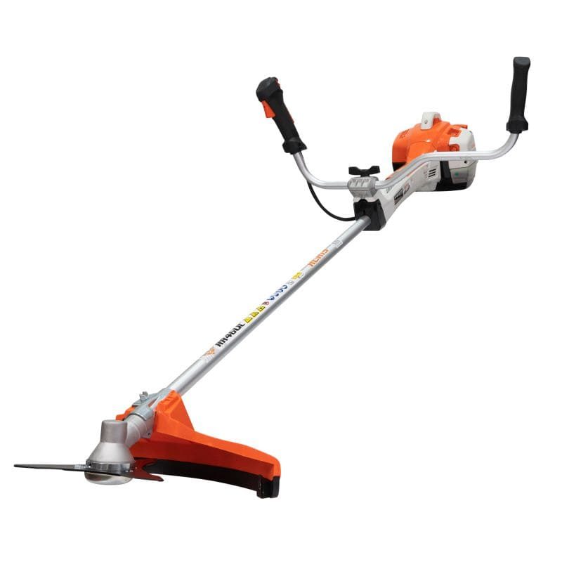 motocoasa-de-umar-RR460C-putere-3-CP-4 Motocoasă de tuns gazon/iarbă pe benzină Ruris DAC 510, putere 3.5 CP, 62 CC, motor TEZ, 2 timpi, diametru tăiere 21 cm, conține: bobină fir + disc 3 lame + disc 8 dinți + disc 80 dinți Vidia