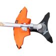 Motocoasă de tuns gazon/iarbă pe benzină Ruris DAC 510, putere 3.5 CP, 62 CC, motor TEZ, 2 timpi, diametru tăiere 21 cm, conține: bobină fir + disc 3 lame + disc 8 dinți + disc 80 dinți Vidia