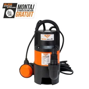 Pompă submersibilă apă murdară RURIS Aqua 9, 750 W, 12.5 m³/h debit apă, 8 m înălțime refulare, 35°C temperatură maximă, 10 m lungime cablu