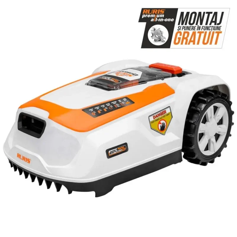 robot-de-tuns-gazon-RURIS-RXR800-17 Robot de tuns gazon RURIS RXR800, lățime de lucru 180 mm, suprafață de lucru 800 mp, acumulator Li-Ion, 20V, 2Ah, pantă 25 grade