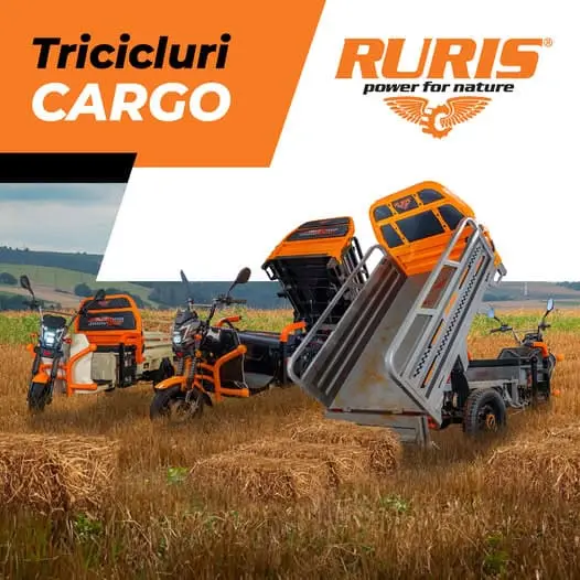 Noua gamă RURIS de vehicule electrice – tricicluri și camionete gata să îți simplifice munca. Comandă astăzi!