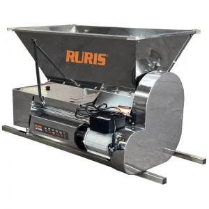 Zdrobitor electric cu desciorchinare RURIS HT300, cuvă inox 75L, role aluminiu, motor 750W cu bobinaj cupru, productivitate 1800 kg/h