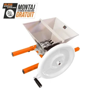 Zdrobitor manual pentru fructe RURIS FP7, cuvă inox 7L, role aluminiu, acționare manuală, compact și ușor de utilizat, 7.2 kg