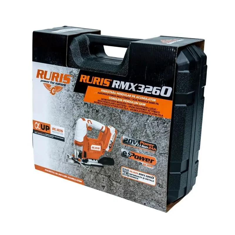 ferastrau-pendular-pe-acumulator-ruris-rmx-3260-ruris-brasov-ruristransilvania-_12_ Ferăstrău pendular RURIS RMX3260, pe acumulator (neinclus) motor fără perii, 6000 W, 3800 rpm, 5 trepte viteză + automat, pendulare în 4 trepte, lungime cursă 26 mm, unghi tăiere 0°, ±22.5°, ±45°, lumină LED, 4 pânze incluse, greutate 1.6 kg