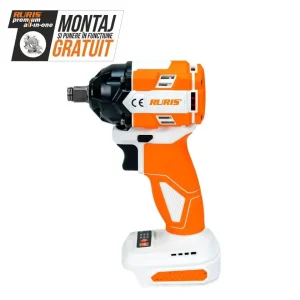 Mașină de înșurubat cu impact RURIS RMX3500, motor fără perii, acumulator 20V 2Ah, cuplu maxim 350 Nm, 3300 bpm, 0–2400 rpm, lumină LED, sens reversibil, șuruburi M8–M18, tehnologie Reversal Stop, fără fir