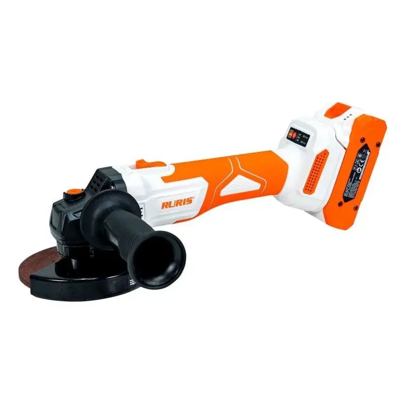 polizor-unghiular-pe-acumulator-ruris-rmx-4125-power-alfa-up-contine-acumulator-4ah-incarcator-ruris-5 Polizor unghiular pe acumulator RURIS RMX4125 Power Alfa UP, motor fără perii, acumulator 20V 4Ah și încărcător incluse, 2 trepte viteză (2600/8500 rpm), disc 125 mm, apărătoare reglabilă, indicator baterie, mâner lateral, greutate 1.6 kg