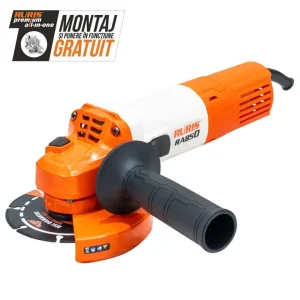 Polizor unghiular RURIS RA850, 850 W, disc 125 mm, 11.000 rpm, motor electric, sistem Power Off (protecție suprasarcină), mâner soft grip