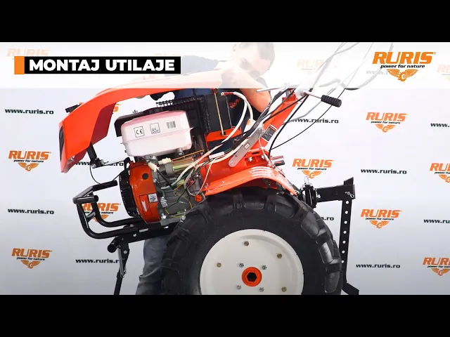 motosapatoare-profesionala-ruris-915k Motosăpătoare profesională RURIS 915K, motor 15 CP, freze reglabile 750–1100 mm, transmisie pe pinioane conice, far de lucru și compatibilitate cu multiple accesorii agricole.