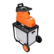 Tocător de crengi și resturi vegetale RURIS ST200S, motor electric 2800 W (2,8 kW), diametru maxim de tăiere 45 mm, viteză tăiere 42 rpm, coș colector 60 l cu închidere securizată