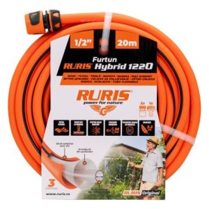 Furtun RURIS Hybrid1220, pentru irigare grădină, lungime 20 m, 1/2 inch, material polimeric hibrid cu inserție textilă, tehnologie Polyfusion, presiune spargere 35 bar, protecție UV