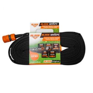 Furtun textil poros RURIS 1215PC, pentru irigare grădină, lungime 15 m, 1/2 inch, debit 9-10 L/min, presiune 4 bar, economie apă până la 80%, conectori incluși
