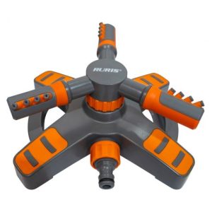 Aspersor RURIS UFO200, rotativ 360°, pentru irigare grădină, acoperire până la 200 mp, 12 duze, 3 brațe, debit reglabil, material PP/ABS