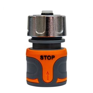 Conector furtun stop RURIS LUXURY 12, pentru irigare grădină, 1/2 inch, sistem AquaStop, racordare rapidă, presiune 4-6 bar, ABS, zinc, polipropilenă și TPE