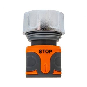 Conector furtun stop RURIS LUXURY 34, pentru irigare grădină, 3/4 inch, sistem AquaStop, racordare rapidă, presiune 4-6 bar, ABS, zinc, polipropilenă și TPE