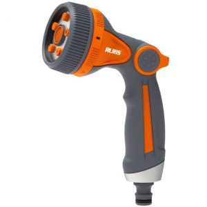 Pistol ajustabil RURIS 1072, pentru irigare grădină, 5 tipuri de stropire, debit reglabil, racordare rapidă, compatibil 1/2 inch și 3/4 inch