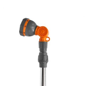 Pistol ajustabil RURIS 8JET, pentru irigare grădină, 8 tipuri de pulverizare, tijă telescopică 90-140 cm, mâner telescopic anti-alunecare, racordare rapidă 1/2 inch și 3/4 inch