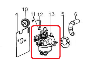 Carburator RURIS PSRX200S-7-53 pentru mașina de tuns gazon RURIS RX200S