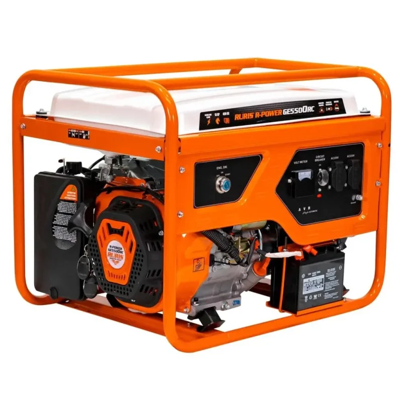 generator-ruris-ge5500rc-pds-44-1920-1024-0-0-629 Generator RURIS R-Power GE5500RC, 5500 W, 13 CP, telecomandă, AVR, 230 V, pornire electrică, 2 prize, rezervor 25 l, cadru industrial