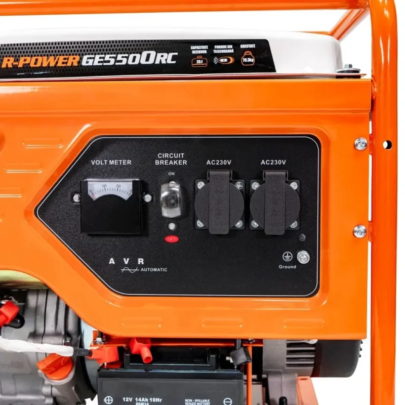 generator-ruris-ge5500rc-pds-44-1920-1024-0-0-629_5 Generator RURIS R-Power GE5500RC, 5500 W, 13 CP, telecomandă, AVR, 230 V, pornire electrică, 2 prize, rezervor 25 l, cadru industrial