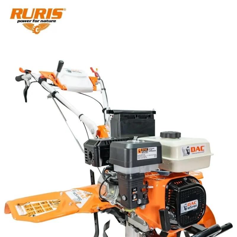 motosaptoare-pds-37-1920-1024-0-0-845_10 Motosăpătoare RURIS DAC 185 PRO, 8.5 CP, 208 cc, motor 4 timpi, pornire manuală și electrică la cheie, 2 viteze înainte + 1 înapoi, transmisie pe pinioane în baie de ulei, lățime de lucru 560 - 930 mm, roți 19x7-8