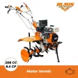 Motosăpătoare RURIS DAC 185 PRO, 8.5 CP, 208 cc, motor 4 timpi, pornire manuală și electrică la cheie, 2 viteze înainte + 1 înapoi, transmisie pe pinioane în baie de ulei, lățime de lucru 560 - 930 mm, roți 19x7-8