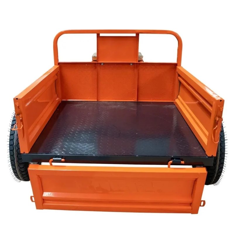 remorca-450s_09 Remorcă RURIS 450S pentru motosape RURIS, capacitate maximă 450 kg, basculare manuală, frânare mecanică cu pedală, roți 4.00-12, benă 1000x1000x300 mm