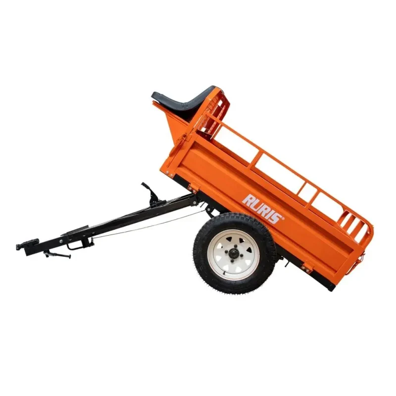 remorca-550s_08 Remorcă RURIS 550S pentru motosape RURIS, capacitate maximă 550 kg, basculare manuală, frânare mecanică cu pedală, roți 4.50-12, benă 1400x1000x450 mm