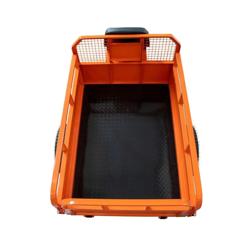 remorca-550s_10 Remorcă RURIS 550S pentru motosape RURIS, capacitate maximă 550 kg, basculare manuală, frânare mecanică cu pedală, roți 4.50-12, benă 1400x1000x450 mm