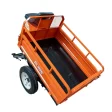 Remorcă RURIS 550S pentru motosape RURIS, capacitate maximă 550 kg, basculare manuală, frânare mecanică cu pedală, roți 4.50-12, benă 1400x1000x450 mm