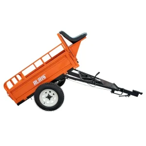 Remorcă RURIS 550S pentru motosape RURIS, capacitate maximă 550 kg, basculare manuală, frânare mecanică cu pedală, roți 4.50-12, benă 1400x1000x450 mm