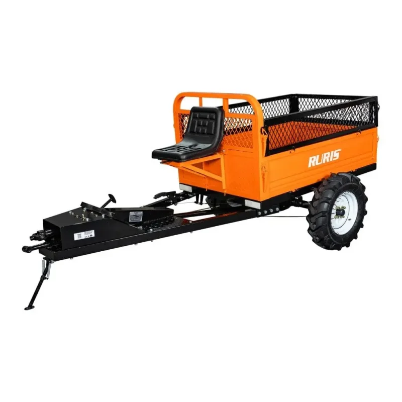 Remorcă RURIS 600S 4x4 pentru transport pe teren dificil, capacitate maximă 600 kg, tracțiune 4x4, punte rigidă cu diferențial