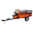 Remorcă RURIS 750S pentru motosape profesionale și semiprofesionale, capacitate maximă 750 kg, basculare manuală, frânare mecanică, benă 1600x1000x550 mm