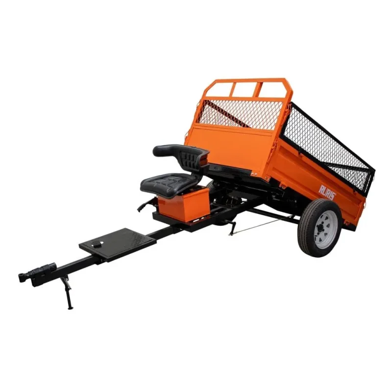 remorca-750s_03 Remorcă RURIS 750S pentru motosape profesionale și semiprofesionale, capacitate maximă 750 kg, basculare manuală, frânare mecanică, benă 1600x1000x550 mm
