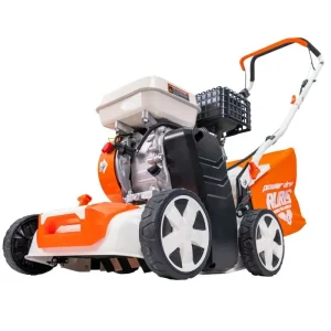 Scarificator gazon RURIS RXH 909, motor 4 timpi, 5.5 CP, capacitate 212 cc, lățime lucru 400 mm, sac colector 40 l, carcasă metalică, pornire manuală